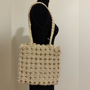 Elegant Cream Woven Tote Bag